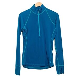 Mountain Hardwear AirMesh 1/4 Zip Top in Blue Size Small Layering Skiing